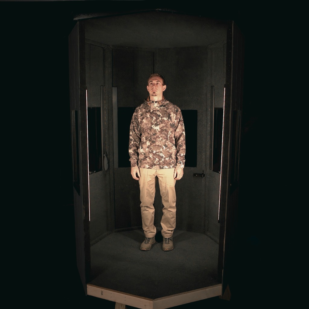 Hunter inside the 5 Foot blind