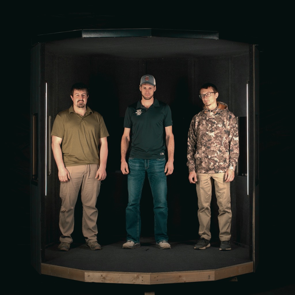 Hunters inside the 7 Foot blind